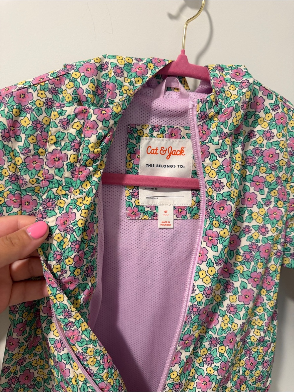 Girls Floral Lightweight Hooded Jacket - size 4T NWT - Picture 4 of 4